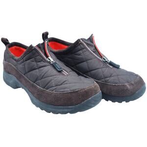 Lands End Weatherfield Brown Quilted Hiking Zip Up Shoe 86524 Women 7B Outdoor